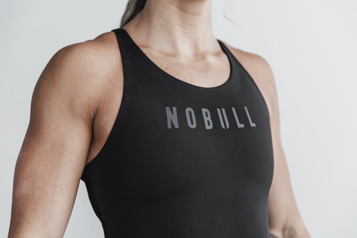 Nobull One Piece Women's Swimsuits Black | Australia (NG4193)